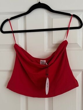 Princess Polly Aurorah Red Cowl Neck Crop Cami Top NWT Size 8